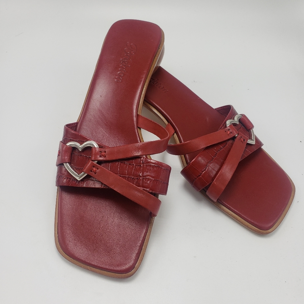 Brighton Rio Red Heart Slide Sandals Sz 9
